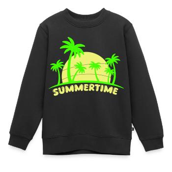 Été - Sweat Premium enfant bio - noir - Devant - AI Model Kid Female (0cm)