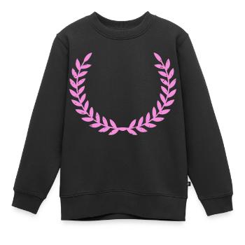 kranz pink - Kinder Premium Organic Sweatshirt - Schwarz - Vorne - AI Model Kid Female (0cm)