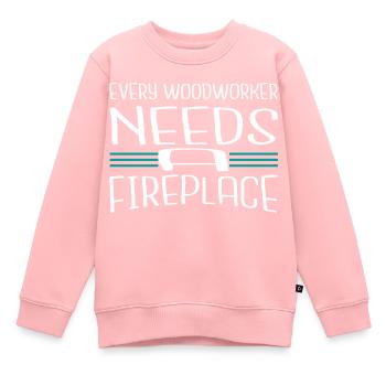 Bingo Hall Tshirts Bûcheron - Sweat Premium enfant bio - rose - Devant - AI Model Kid Female (0cm)