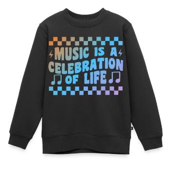 Music Is A Celebration Of Life - Kinder Premium Organic Sweatshirt - Schwarz - Vorne - AI Model Kid Female (0cm)