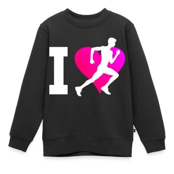 Femme Course Course Course Running Jogging Homme - Sweat Premium enfant bio - noir - Devant - AI Model Kid Female (0cm)