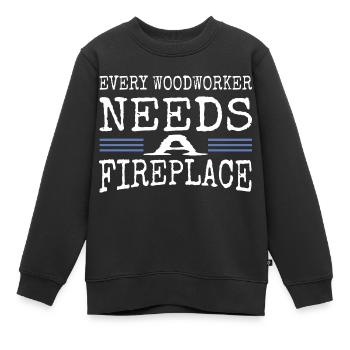 Blogger Carpenter Blagues Tshirts Present Funshirt - Sweat Premium enfant bio - noir - Devant - AI Model Kid Female (0cm)
