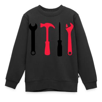 Tool Icons - Kids Premium Organic Sweatshirt - black - Front - AI Model Kid Female (0cm)