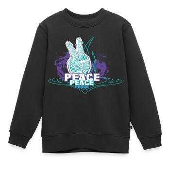 peace - Kinder Premium Organic Sweatshirt - Schwarz - Vorne - AI Model Kid Female (0cm)