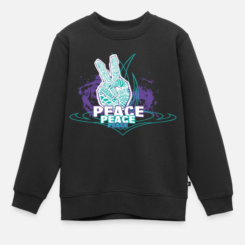 Paix - Sweat Premium enfant bio - noir