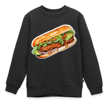 Banh Mi - Sweat Premium enfant bio - noir - Devant - AI Model Kid Female (0cm)