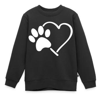 pfote herz - Kinder Premium Organic Sweatshirt - Schwarz - Vorne - AI Model Kid Female (0cm)