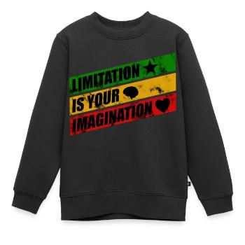 Limitation - Sweat Premium enfant bio - noir - Devant - AI Model Kid Female (0cm)