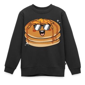 Pancake Breakfast Pancakes - Kids Premium Organic Sweatshirt - black - Front - AI Model Kid Female (0cm)