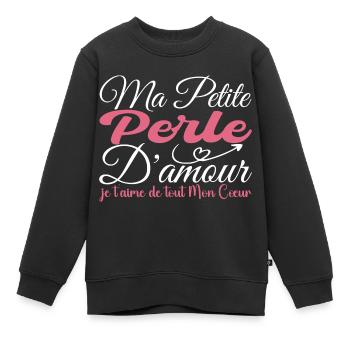 Liebesperlengeschenk, beste Perle, ich liebe dich - Kinder Premium Organic Sweatshirt - Schwarz - Vorne - AI Model Kid Female (0cm)