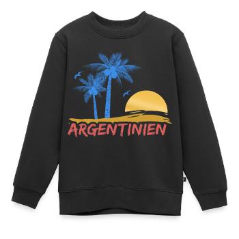 Argentine - Sweat Premium enfant bio - noir - Devant - AI Model Kid Female (0cm)