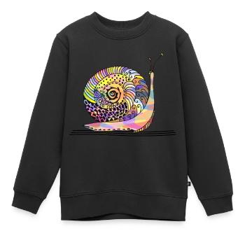 Schnecke - Kinder Premium Organic Sweatshirt - Schwarz - Vorne - AI Model Kid Female (0cm)
