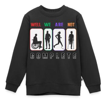 Vielfalt in Einheit - Amputee - Kinder Premium Organic Sweatshirt - Schwarz - Vorne - AI Model Kid Female (0cm)