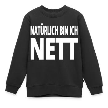 Nett - Kinder Premium Organic Sweatshirt - Schwarz - Vorne - AI Model Kid Female (0cm)