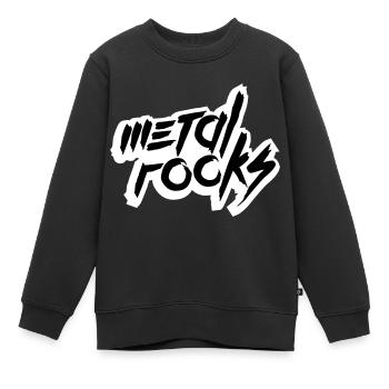 Heavy Metal Rocks Hard Rock Musique Texte Disant Logo - Sweat Premium enfant bio - noir - Devant - AI Model Kid Female (0cm)