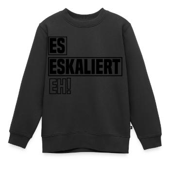 es eskaliert eh - Kinder Premium Organic Sweatshirt - Schwarz - Vorne - AI Model Kid Female (0cm)
