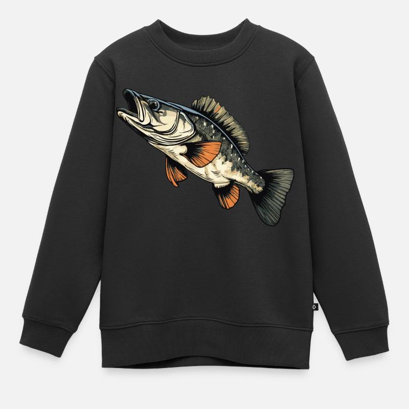 poisson - Sweat Premium enfant bio - noir