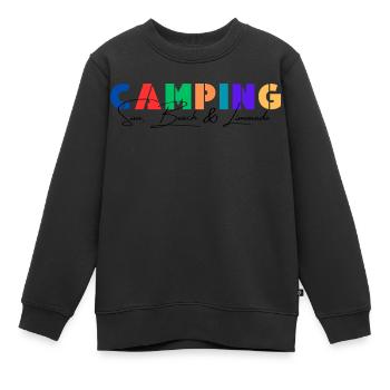 Camping bunt sun beach limo 3 schwarz - Kinder Premium Organic Sweatshirt - Schwarz - Vorne - AI Model Kid Female (0cm)