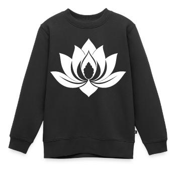 Weiße Seerose - Kinder Premium Organic Sweatshirt - Schwarz - Vorne - AI Model Kid Female (0cm)