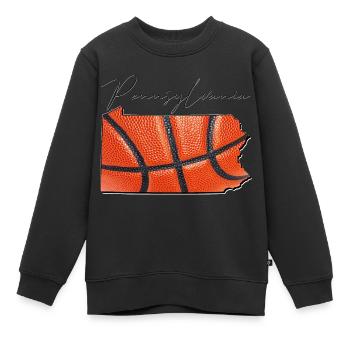 Basketball in der Pennsylvania State Landkarte PA - Kinder Premium Organic Sweatshirt - Schwarz - Vorne - AI Model Kid Female (0cm)