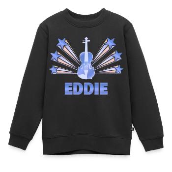 Eddie en tant qu’instrument de musique - Sweat Premium enfant bio - noir - Devant - AI Model Kid Female (0cm)