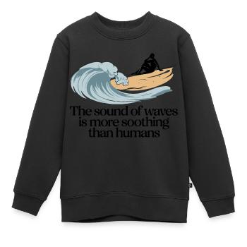 QUE LES HUMAINS - Sweat Premium enfant bio - noir - Devant - AI Model Kid Female (0cm)