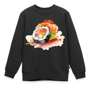 Sushi - Sweat Premium enfant bio - noir - Devant - AI Model Kid Female (0cm)