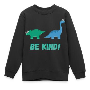 "Dino-Zauberwelt – Abenteuer in der Urzeit" - Kinder Premium Organic Sweatshirt - Schwarz - Vorne - AI Model Kid Female (0cm)