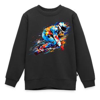 Snowboard Sport Spiel Champion Wettbewerb Zusammenfassung - Kinder Premium Organic Sweatshirt - Schwarz - Vorne - AI Model Kid Female (0cm)