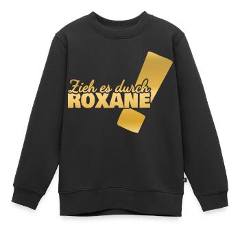 Prénom Roxane - Sweat Premium enfant bio - noir - Devant - AI Model Kid Female (0cm)