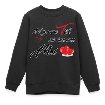 Gesunder Valentinstag - Kinder Premium Organic Sweatshirt - Schwarz - Vorne - AI Model Kid Female (0cm)