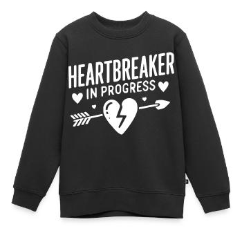 Herzensbrecher in Arbeit - Kinder Premium Organic Sweatshirt - Schwarz - Vorne - AI Model Kid Female (0cm)