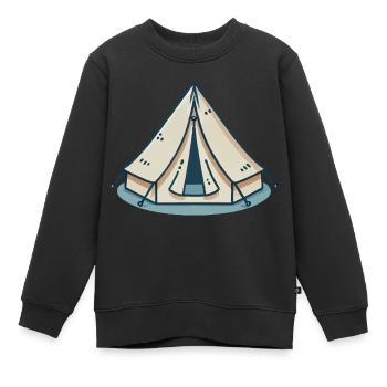 zelt - Kinder Premium Organic Sweatshirt - Schwarz - Vorne - AI Model Kid Female (0cm)
