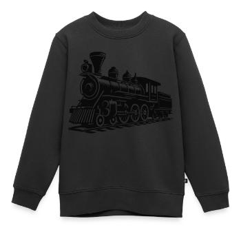 lokomotive zug - Kinder Premium Organic Sweatshirt - Schwarz - Vorne - AI Model Kid Female (0cm)