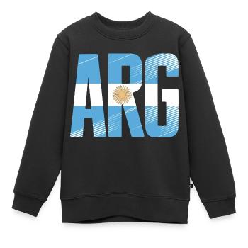 Argentine - Sweat Premium enfant bio - noir - Devant - AI Model Kid Female (0cm)