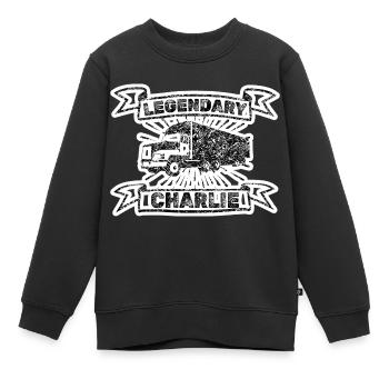 Vorname Charlie - Kinder Premium Organic Sweatshirt - Schwarz - Vorne - AI Model Kid Female (0cm)