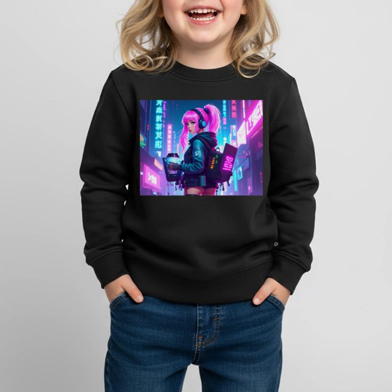 Cyber DJ Coder – Beats, Bytes & Blinks Kinder Premium Organic Sweatshirt