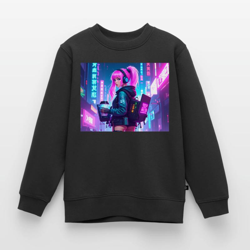 Cyber DJ Coder – Beats, Bytes & Blinks Kinder Premium Organic Sweatshirt