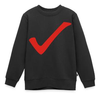Check - Haken - Kinder Premium Organic Sweatshirt - Schwarz - Vorne - AI Model Kid Female (0cm)