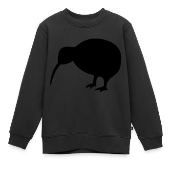 Kiwi - Sweat Premium enfant bio - noir - Devant - AI Model Kid Female (0cm)