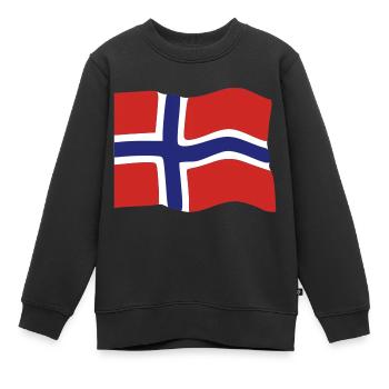 Norwegen Fahne - Kinder Premium Organic Sweatshirt - Schwarz - Vorne - AI Model Kid Female (0cm)