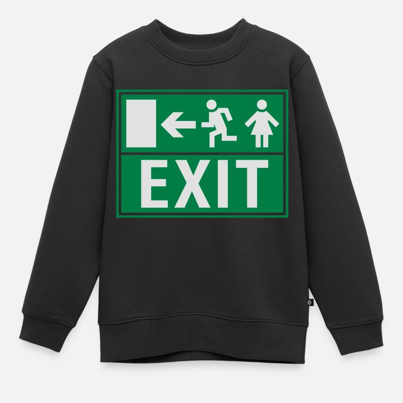 EXIT (NOTAUSGANG) - Kinder Premium Organic Sweatshirt - Schwarz