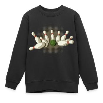 Strike Kegeln - Kinder Premium Organic Sweatshirt - Schwarz - Vorne - AI Model Kid Female (0cm)