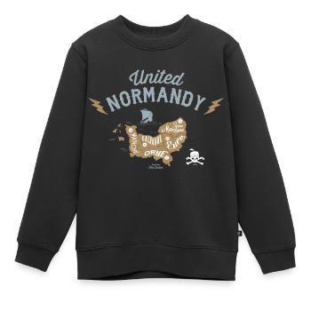 United Normandy - Sweat Premium enfant bio - noir - Devant - AI Model Kid Female (0cm)