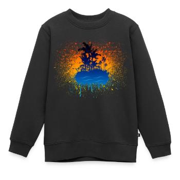 Île Graffiti - Sweat Premium enfant bio - noir - Devant - AI Model Kid Female (0cm)