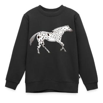 Appaloosa läuft - Kinder Premium Organic Sweatshirt - Schwarz - Vorne - AI Model Kid Female (0cm)