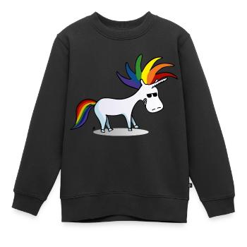 Punk Unicorn - Sweat Premium enfant bio - noir - Devant - AI Model Kid Female (0cm)