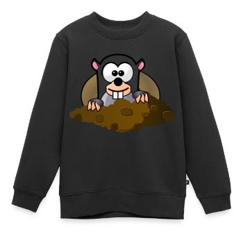 Animaux animaux Mole - Sweat Premium enfant bio - noir - Devant - AI Model Kid Female (0cm)