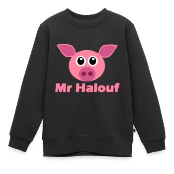 Mr Halouf - Sweat Premium enfant bio - noir - Devant - AI Model Kid Female (0cm)