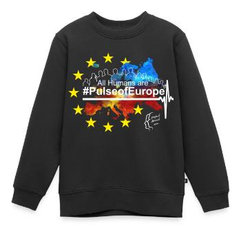 Pulse of Europe - Kinder Premium Organic Sweatshirt - Schwarz - Vorne - AI Model Kid Female (0cm)